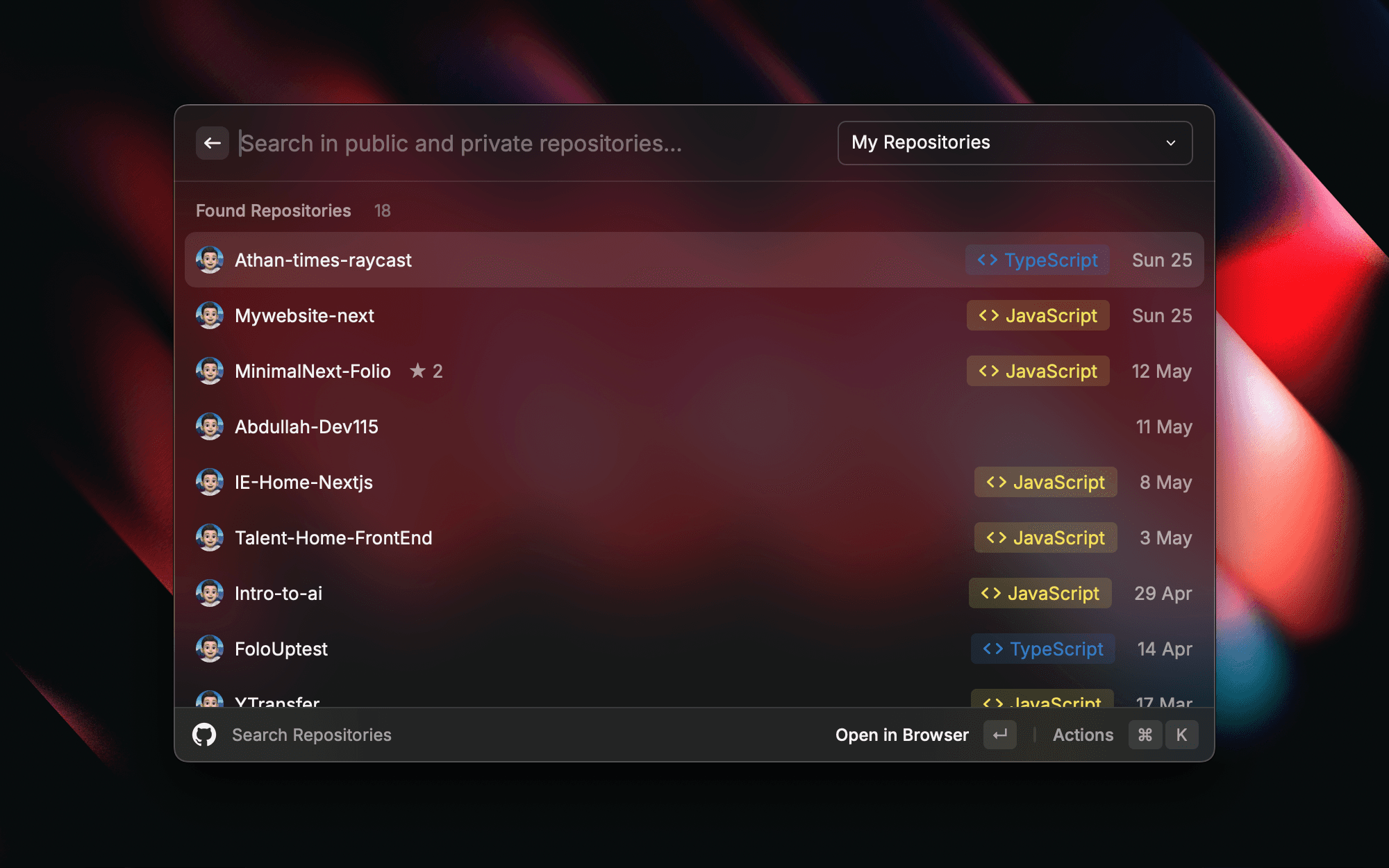 الوصول السريع للـ Repositories في Github دون استعمال المتصفح